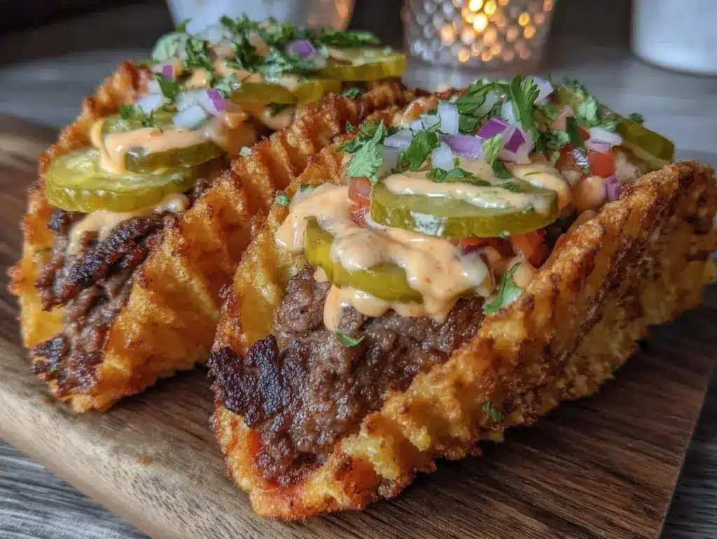 savory smash burger tacos - featured image