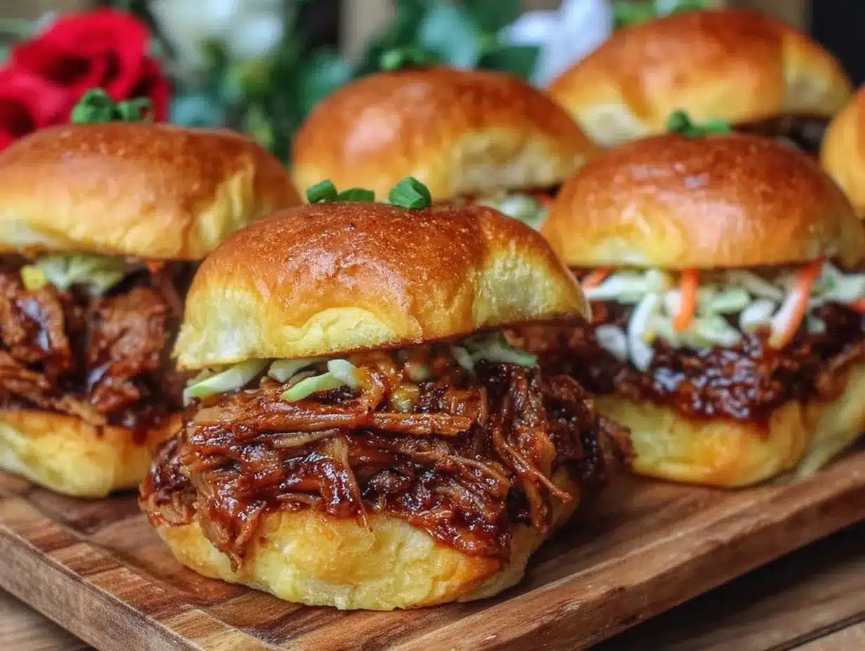 slow cooker BBQ pulled pork sliders preparation steps