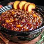 slow cooker spiced peach butter - featured image
