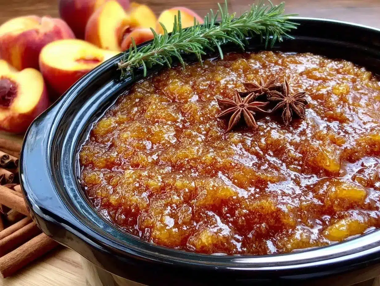 slow cooker spiced peach butter preparation steps