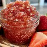 small batch strawberry rhubarb jam recipe - featured image