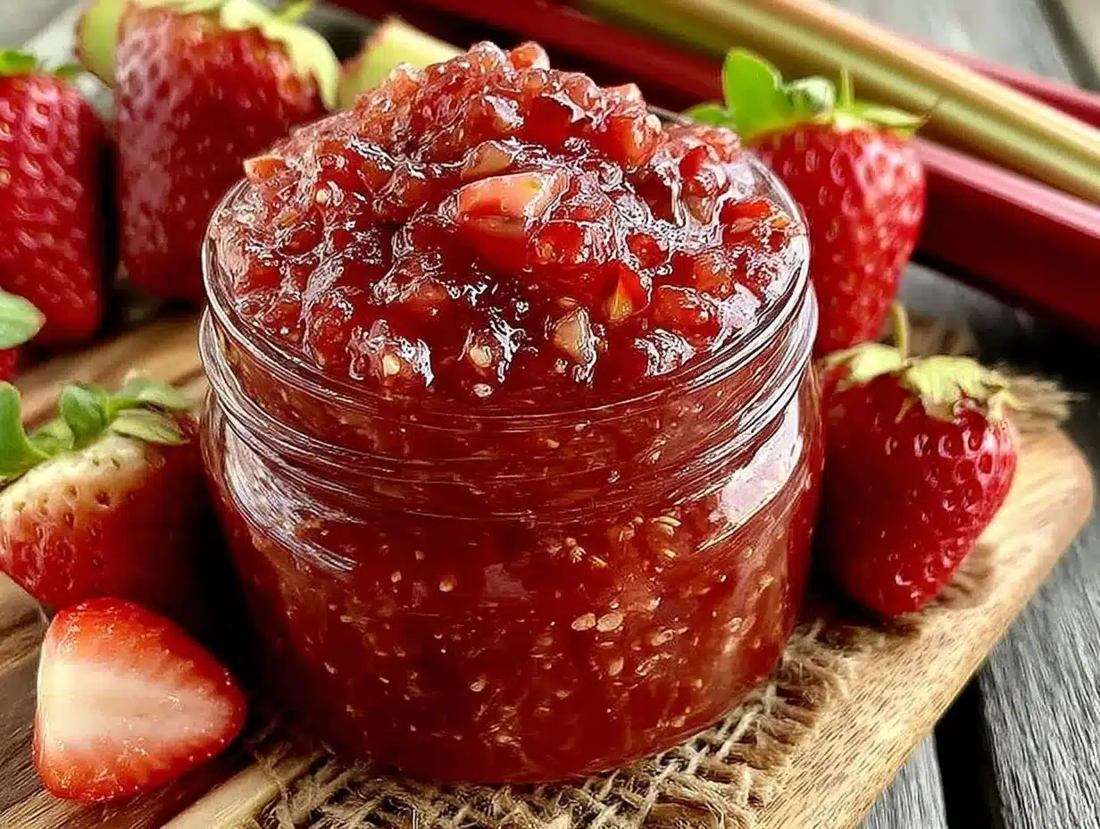 small batch strawberry rhubarb jam recipe preparation steps