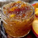 small batch vanilla bean peach jam - featured image