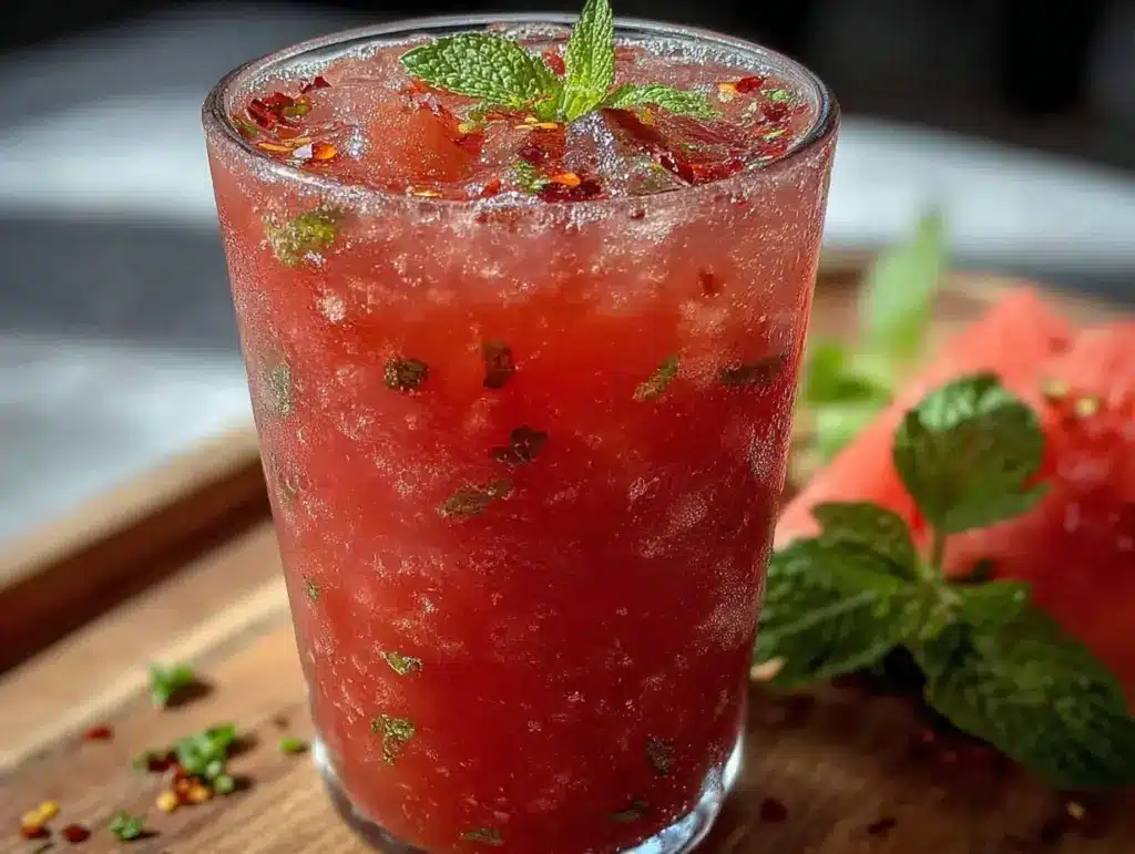 spicy watermelon mint agua fresca - featured image