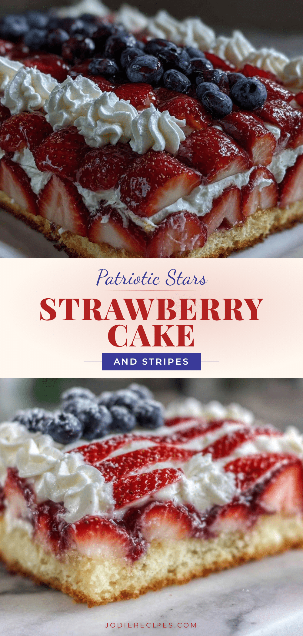 Stars and Stripes Strawberry Flag Cake recipe