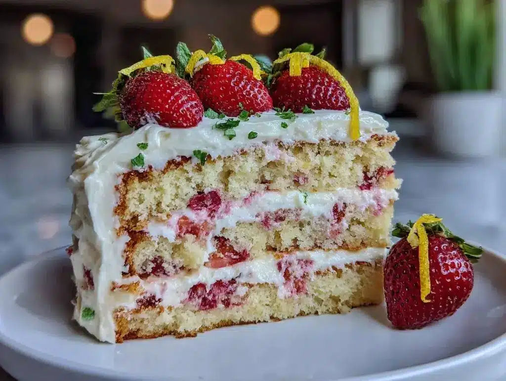Strawberry Lemonade Layer Cake - featured image