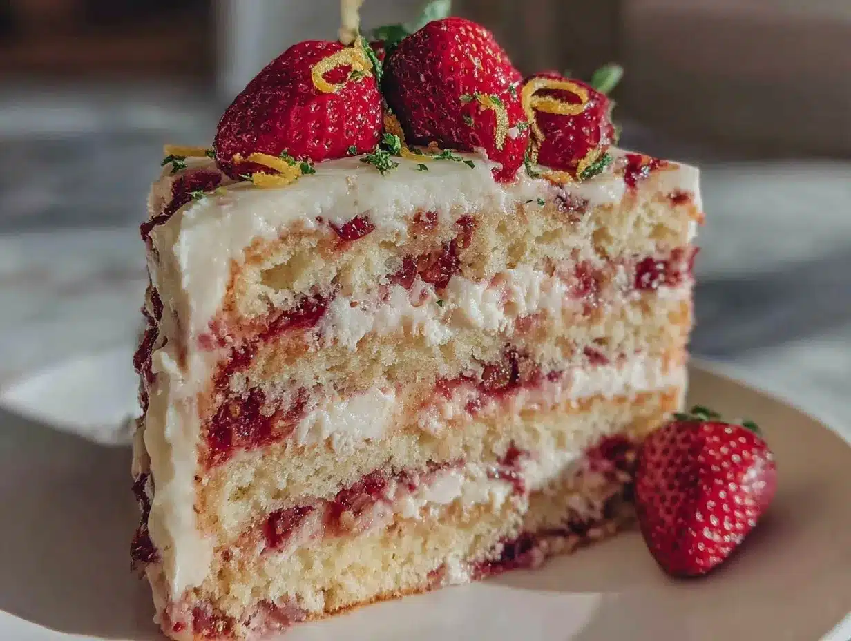 Strawberry Lemonade Layer Cake preparation steps