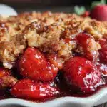 strawberry rhubarb crisp - featured image