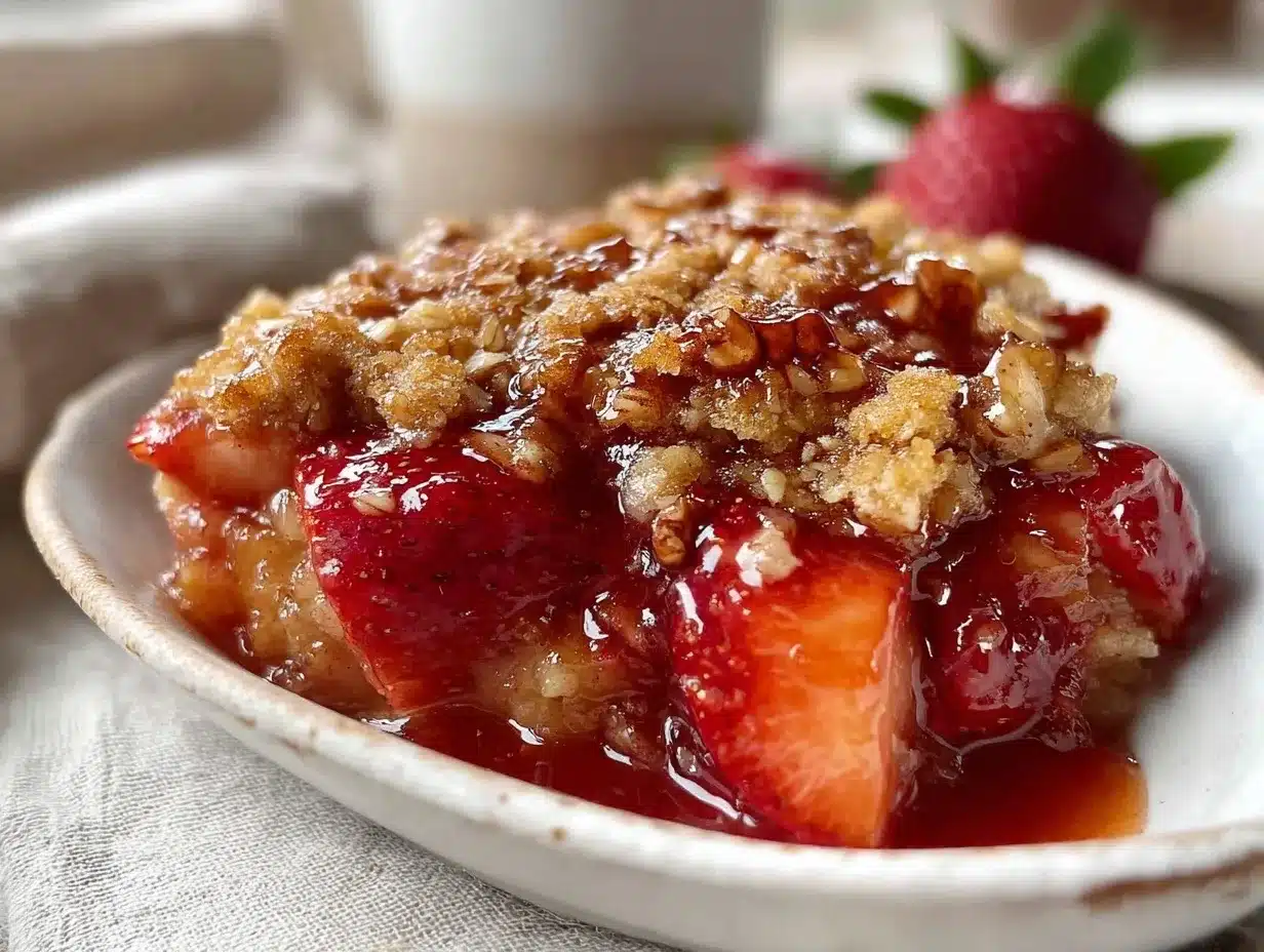 strawberry rhubarb crisp preparation steps