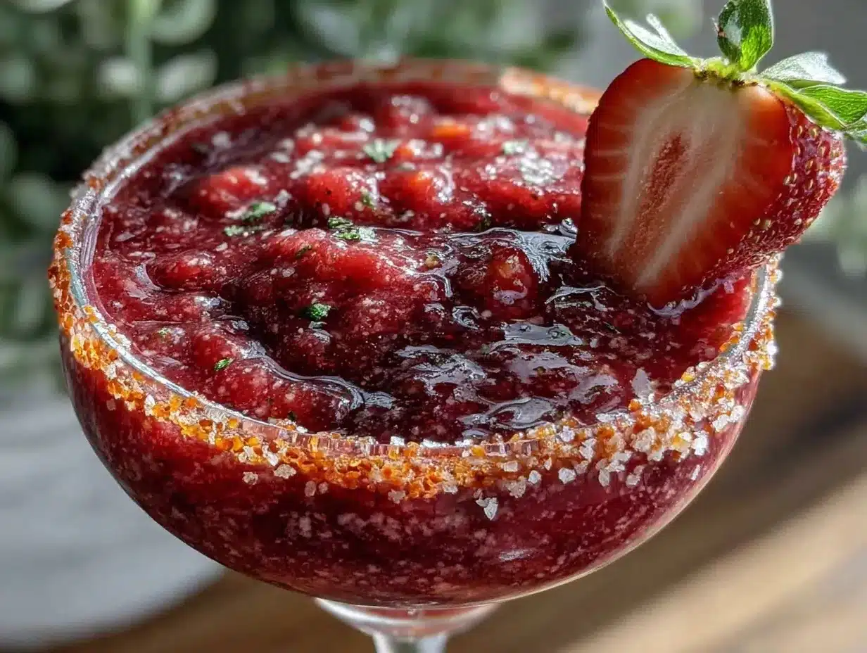 virgin frozen strawberry margarita preparation steps