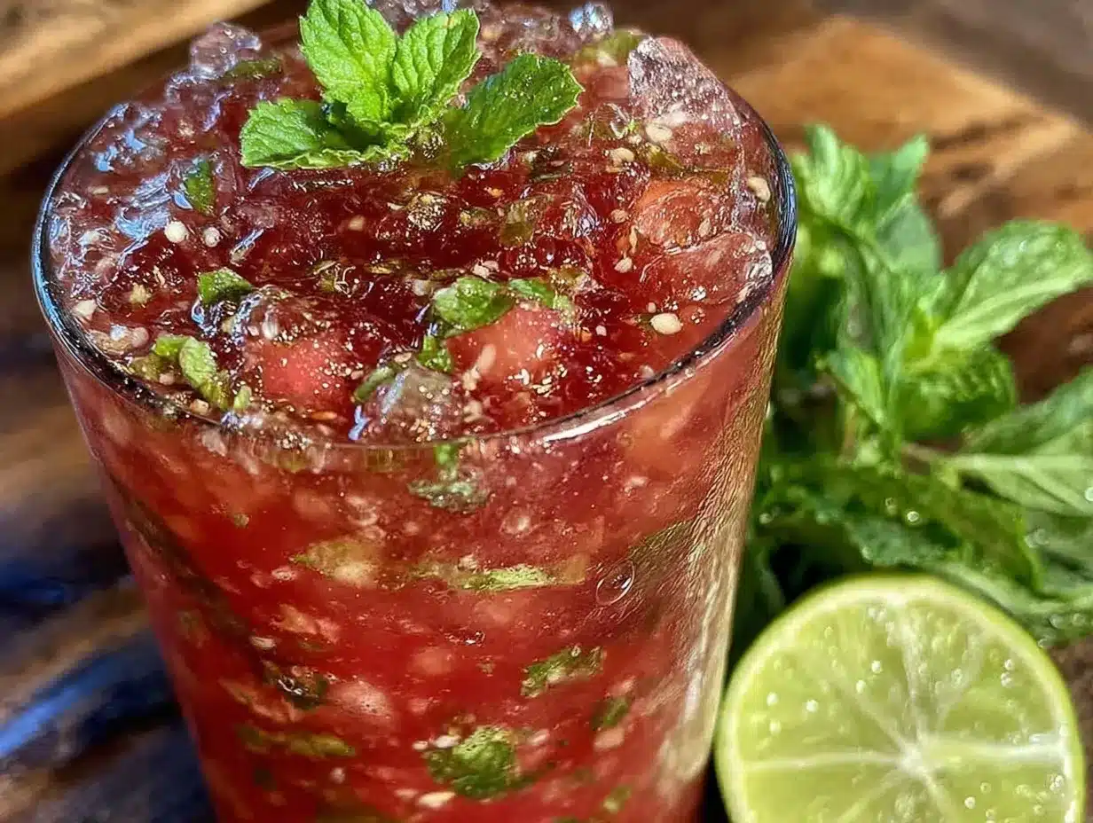 watermelon mojito mocktail preparation steps