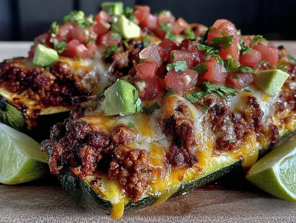 zucchini boat taco bake - featured image