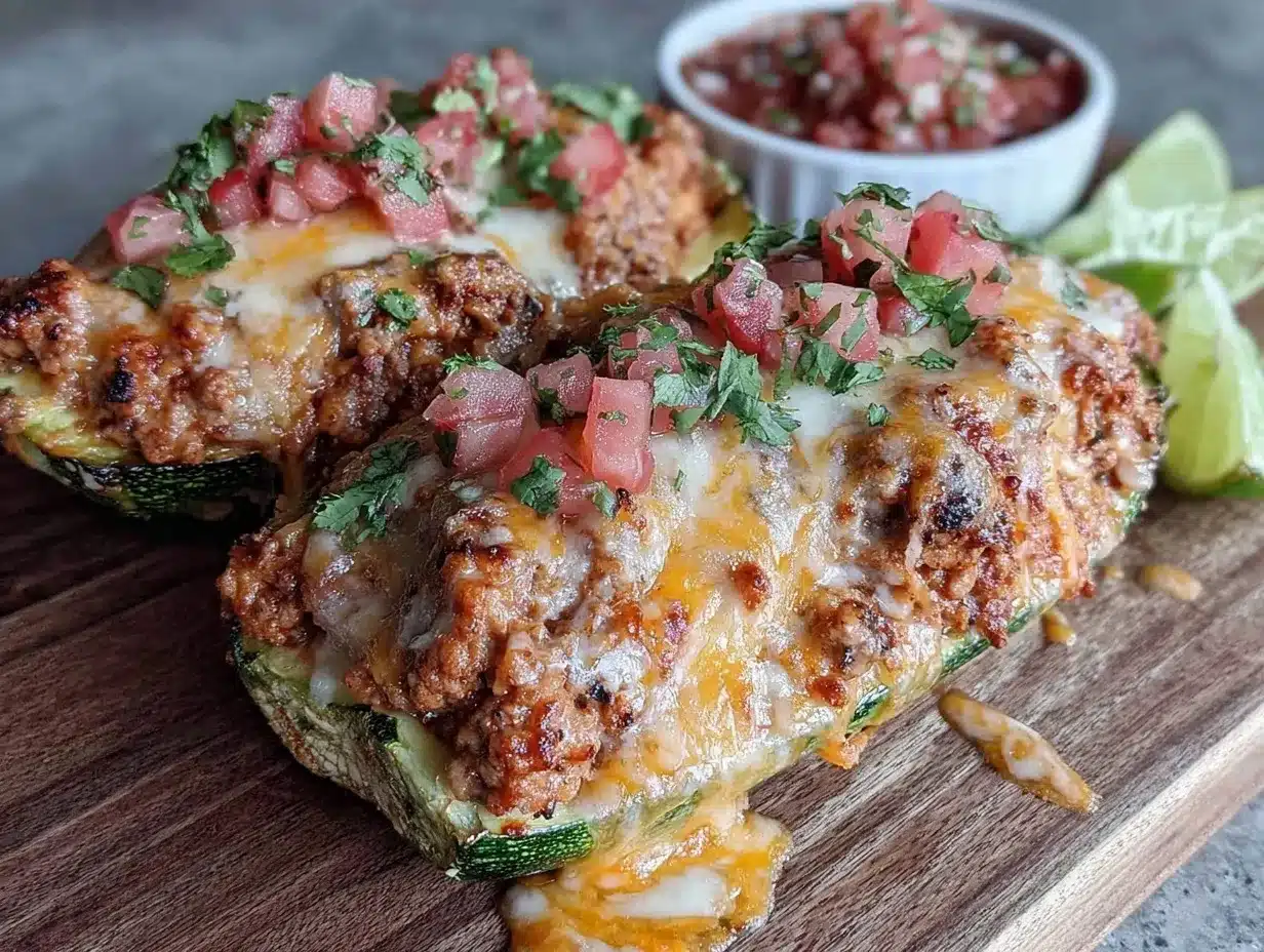 zucchini boat taco bake preparation steps