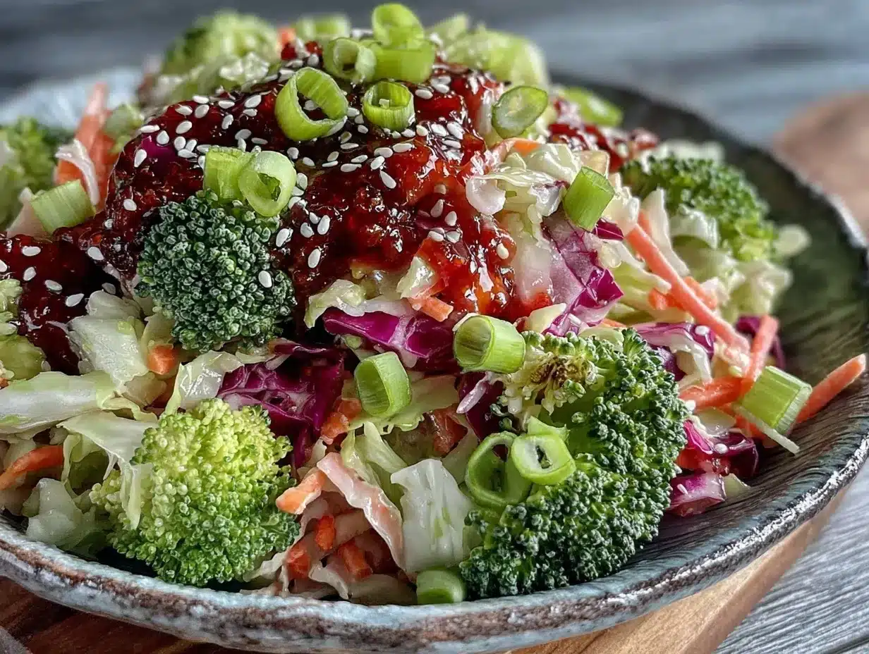 asian sesame broccoli slaw preparation steps