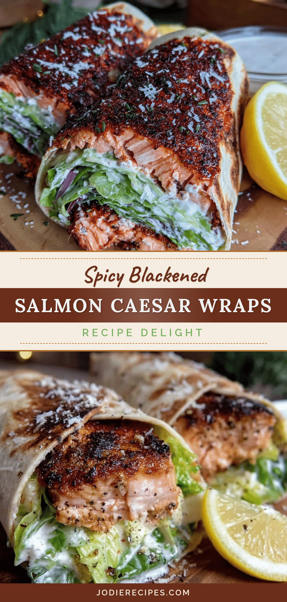 Blackened Salmon Caesar Wraps recipe