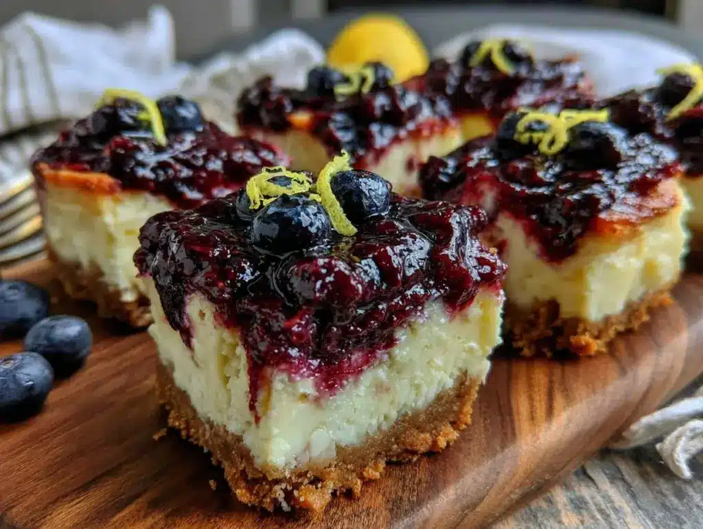 blueberry lemon cheesecake bars - featured image