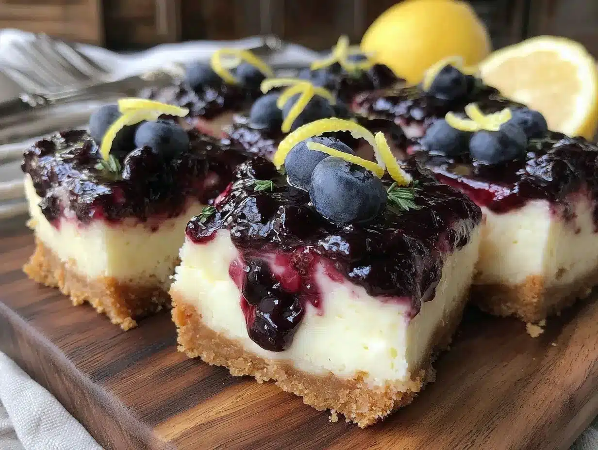 blueberry lemon cheesecake bars preparation steps