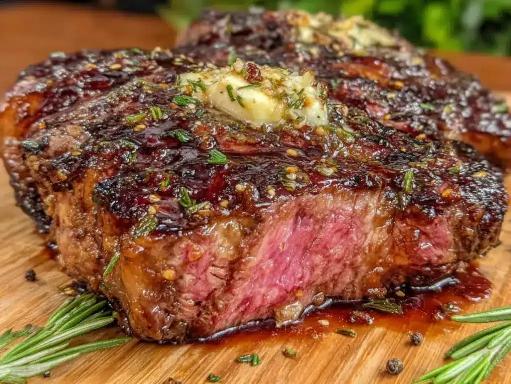 bourbon-glazed ribeye steak - featured image