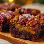 bourbon pecan pie brownies - featured image