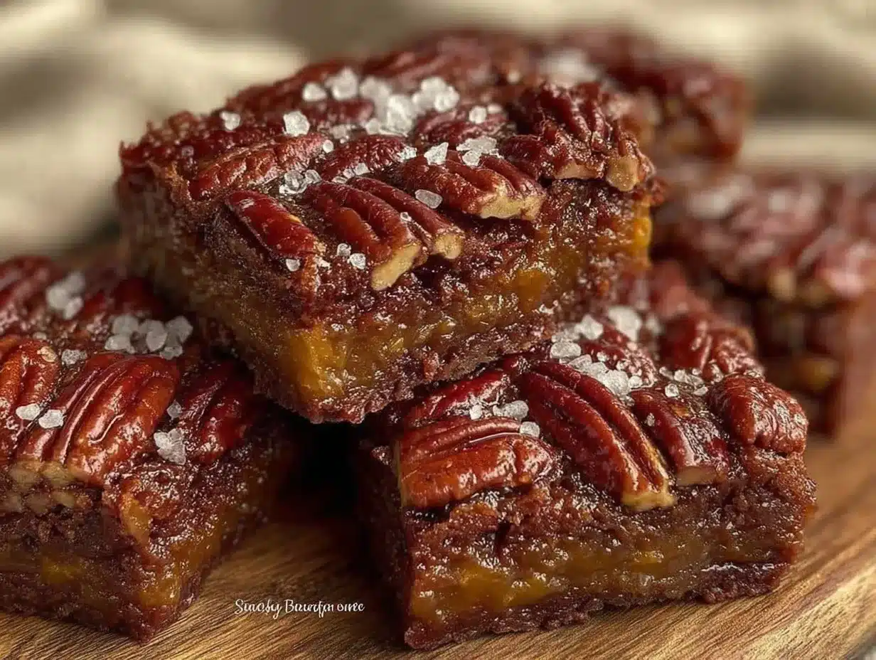 bourbon pecan pie brownies preparation steps