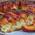 caramelized peach upside-down cake - featured image