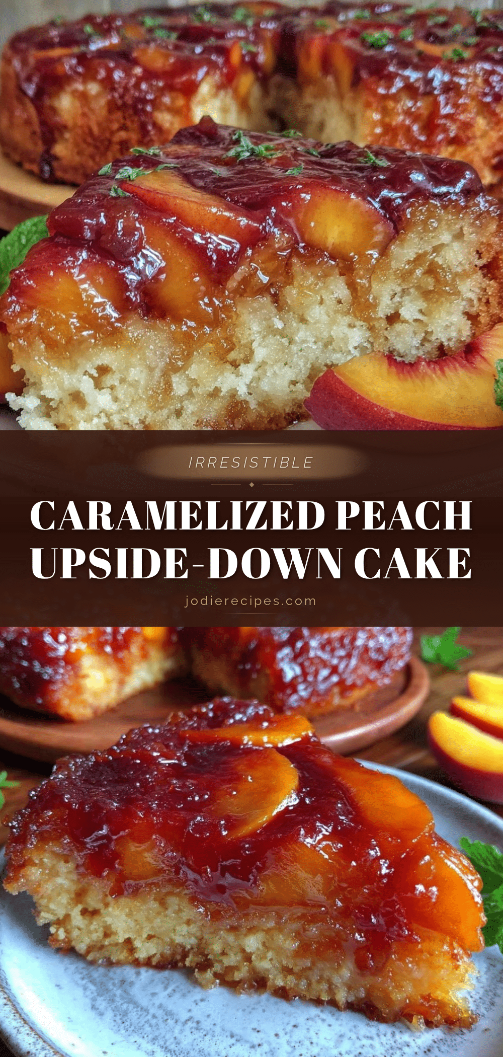 caramelized peach upside-down cake recipe