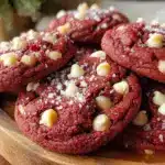 chewy red velvet white chocolate chip cookies - featured image
