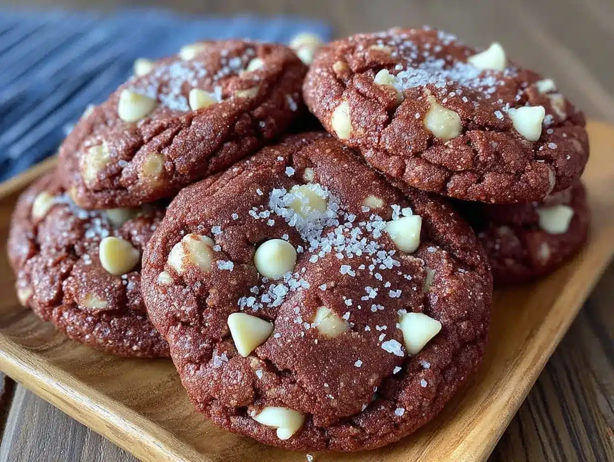 chewy red velvet white chocolate chip cookies preparation steps