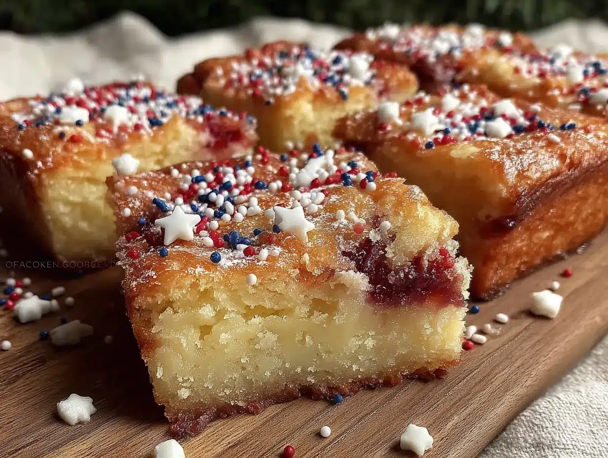 chewy stars and stripes sugar cookie bars preparation steps
