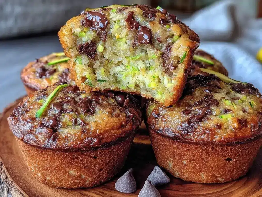 chocolate chip zucchini muffins - featured image