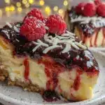 creamy black raspberry white chocolate cheesecake - featured image