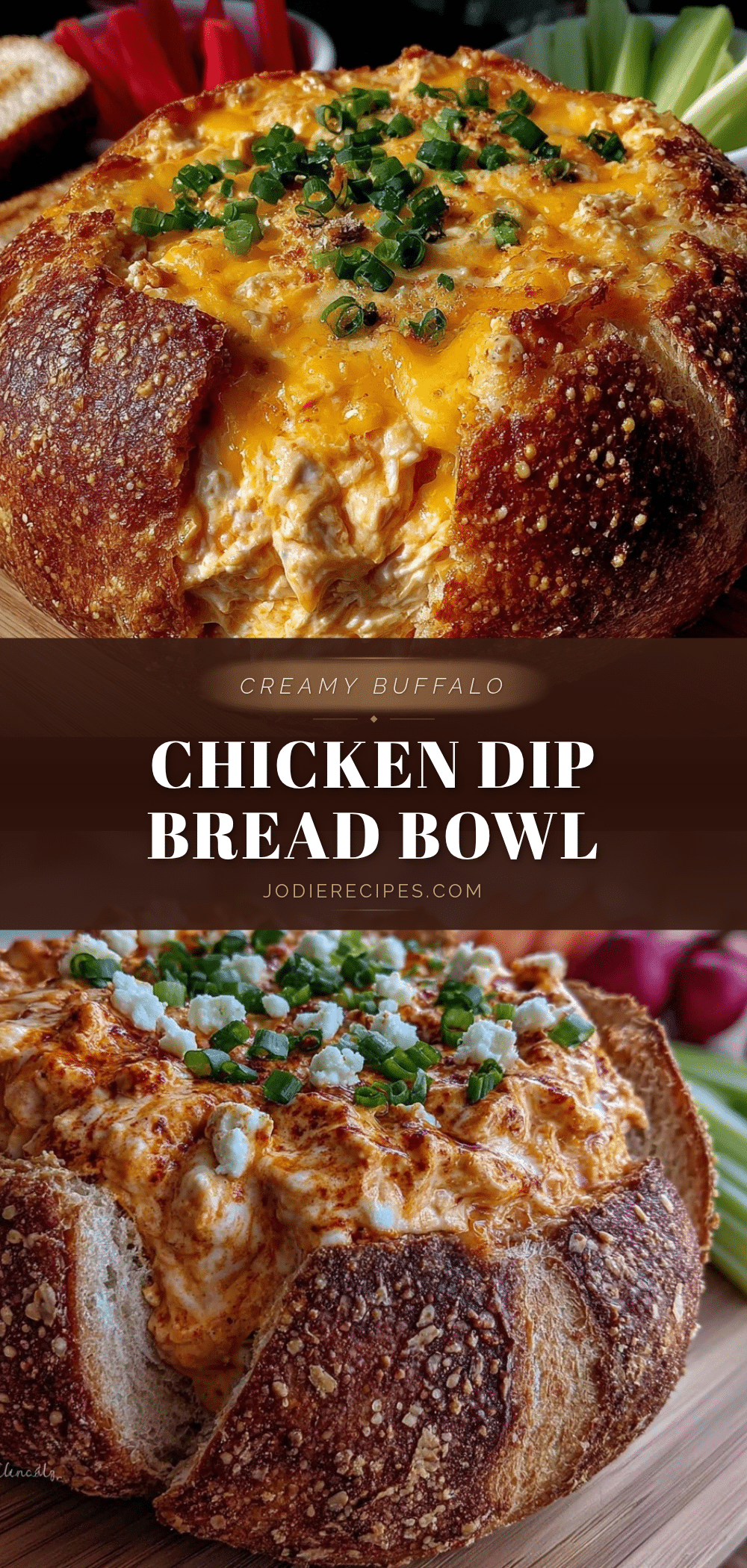 creamy buffalo chicken dip bread bowl recipe