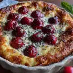 creamy fresh cherry clafoutis - featured image