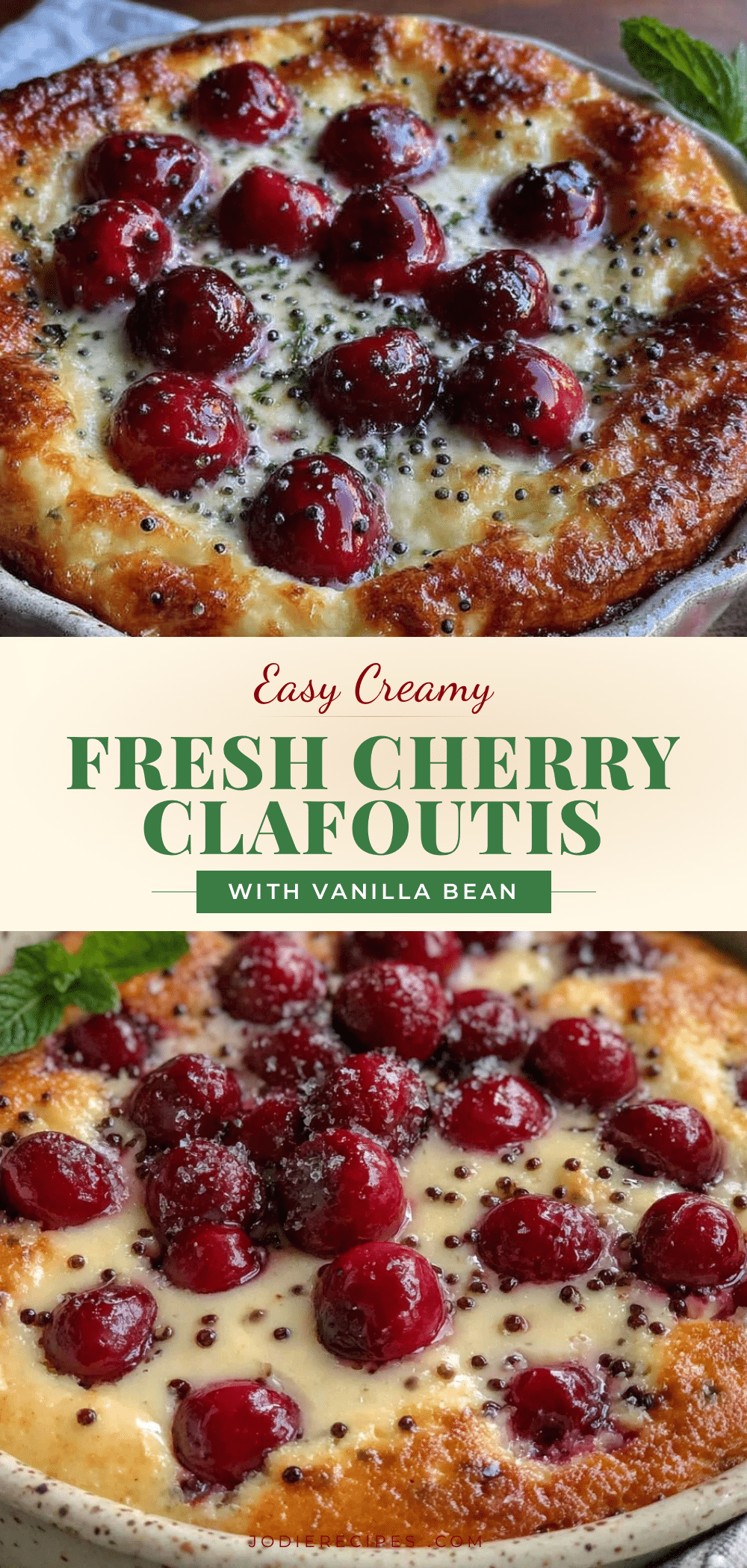creamy fresh cherry clafoutis recipe