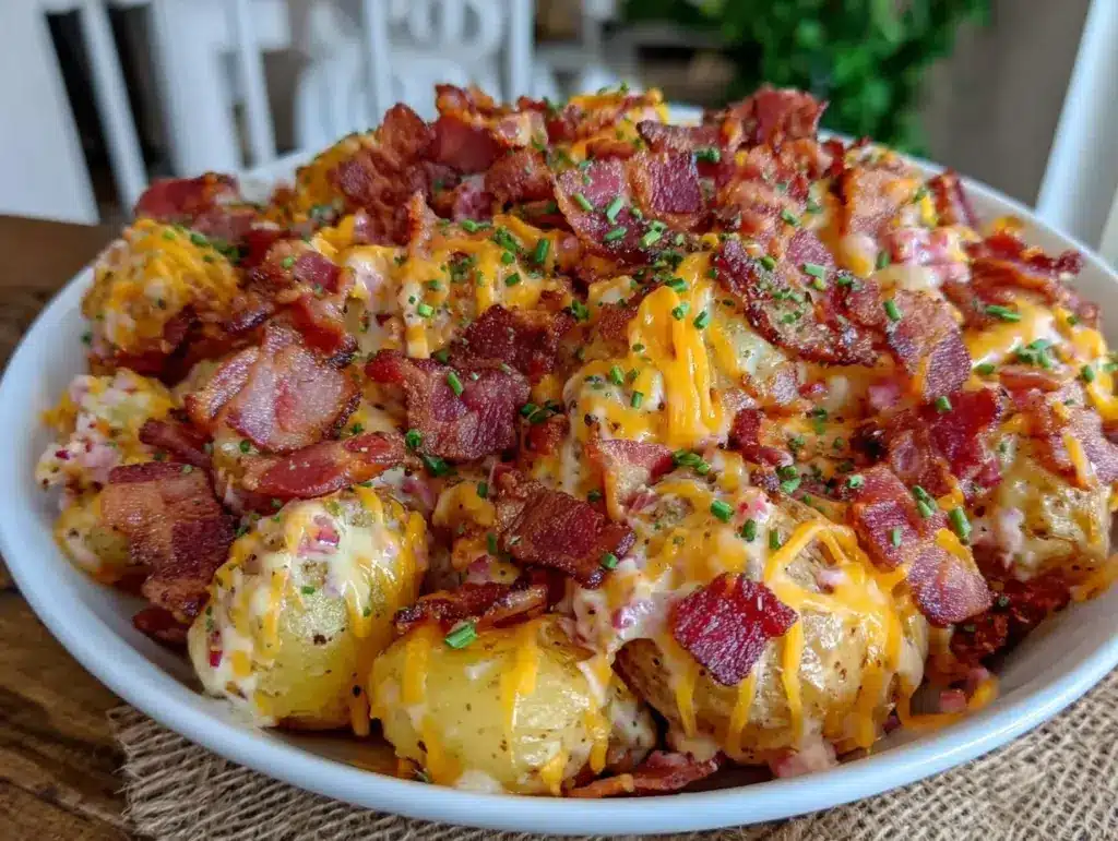 creamy loaded potato salad - featured image