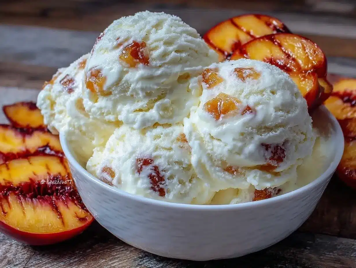creamy no-churn roasted peach ice cream preparation steps