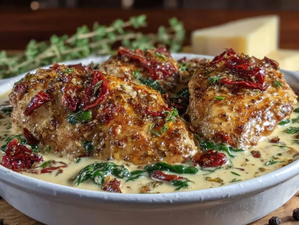 creamy tuscan chicken - featured image