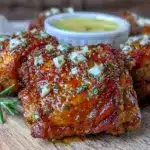 crispy air fryer chicken thighs - featured image