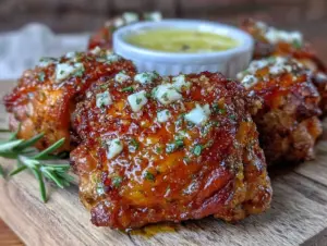 crispy air fryer chicken thighs - featured image