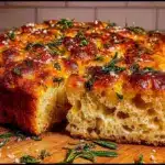 crispy garlic herb focaccia bread - featured image