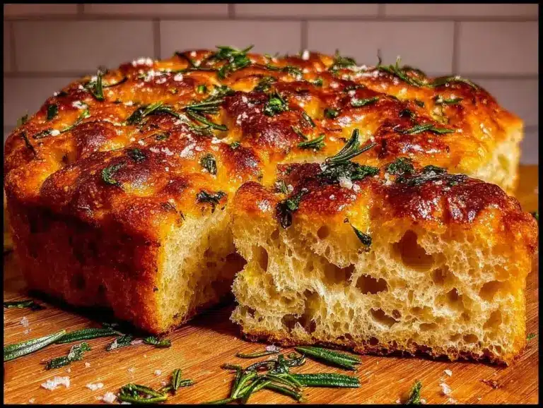crispy garlic herb focaccia bread - featured image