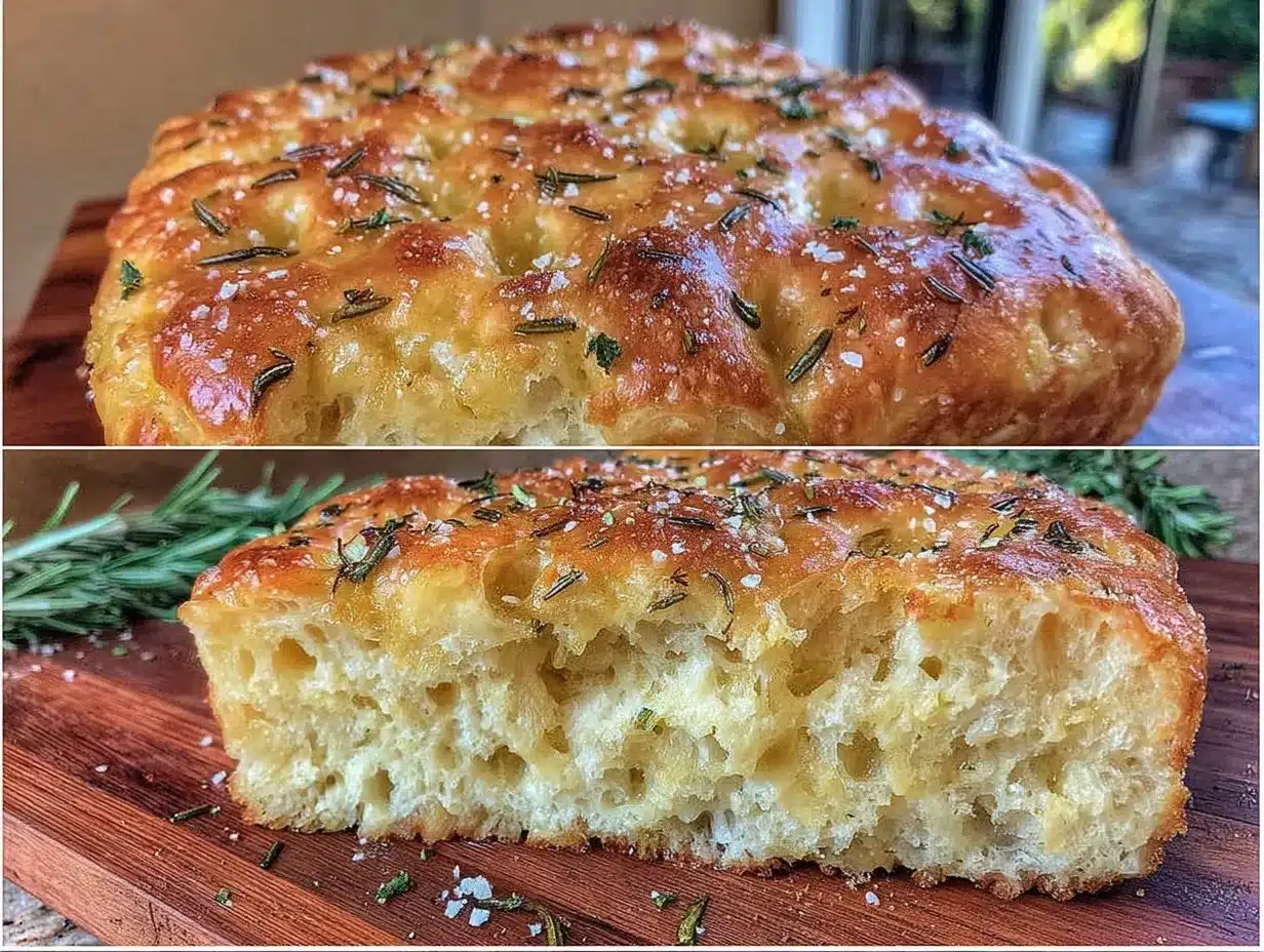 crispy garlic herb focaccia bread preparation steps