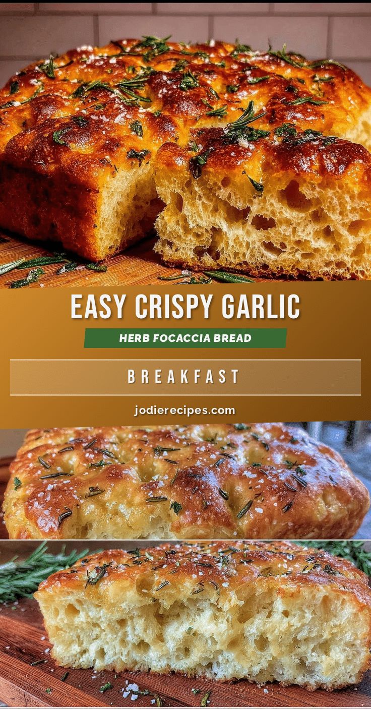 crispy garlic herb focaccia bread recipe