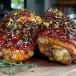 crispy honey garlic glazed chicken thighs - featured image