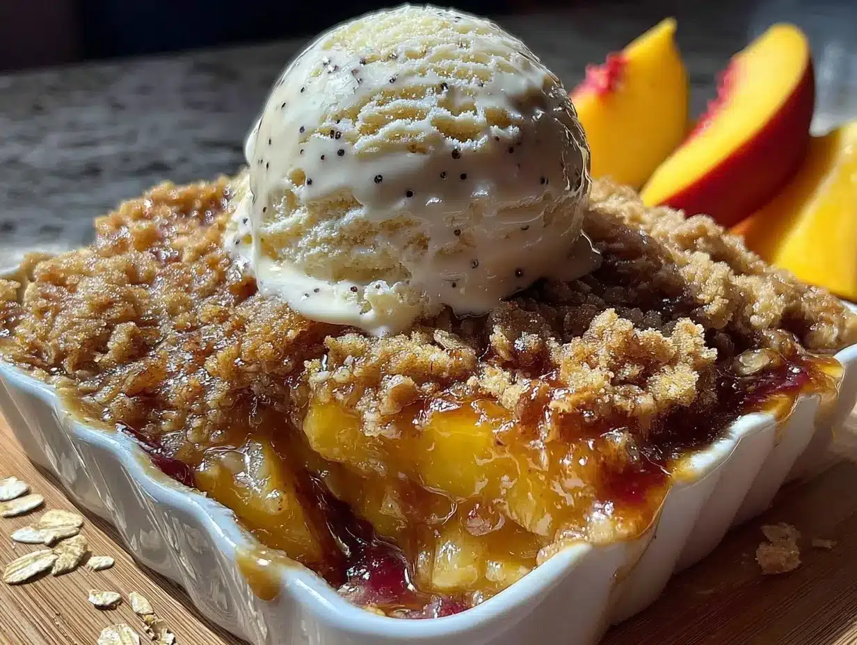 easy bourbon peach crisp preparation steps