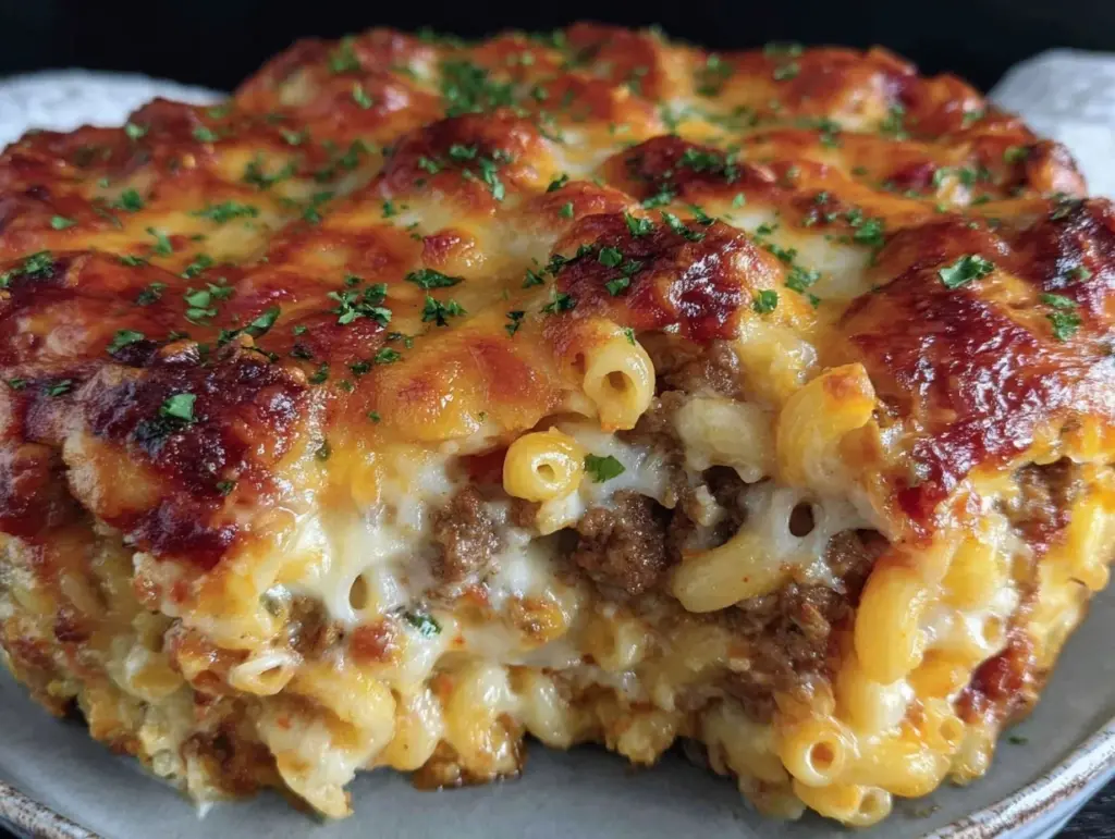 easy cheesy dump-and-bake cheeseburger casserole - featured image