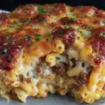 easy cheesy dump-and-bake cheeseburger casserole - featured image