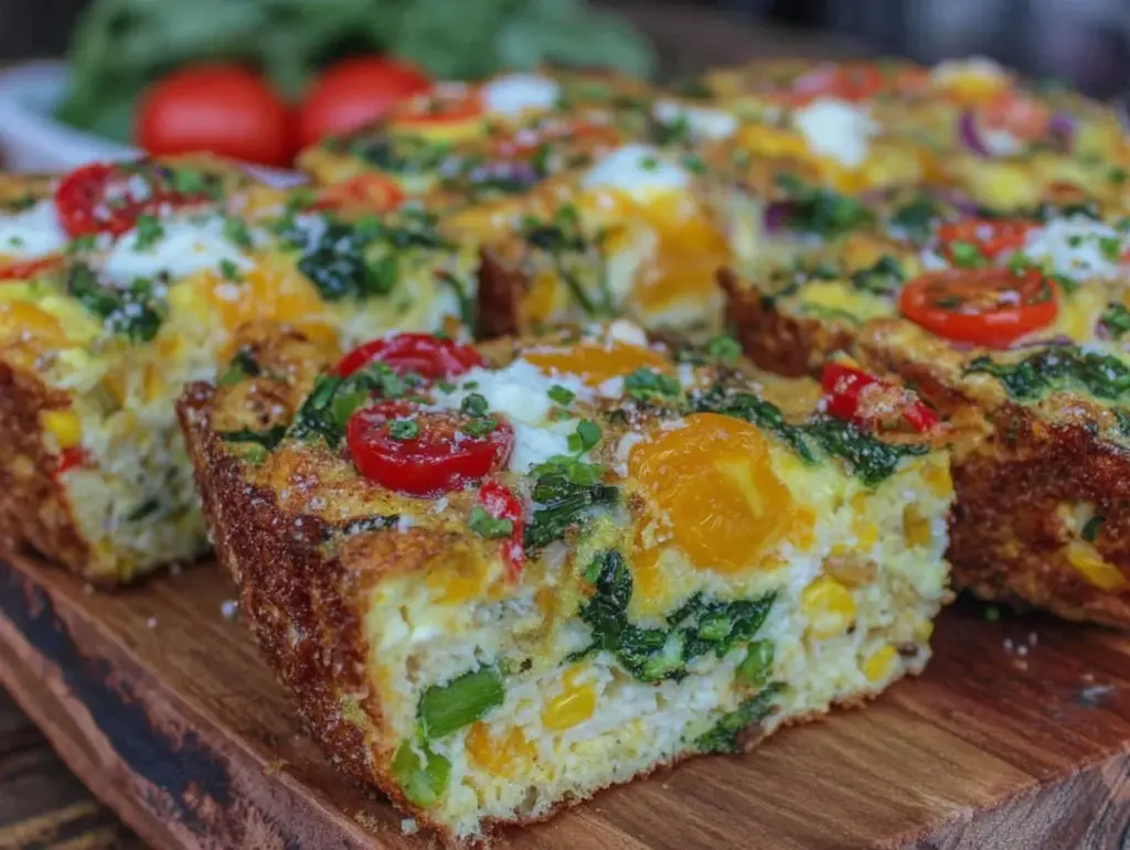 easy sheet pan veggie frittata - featured image