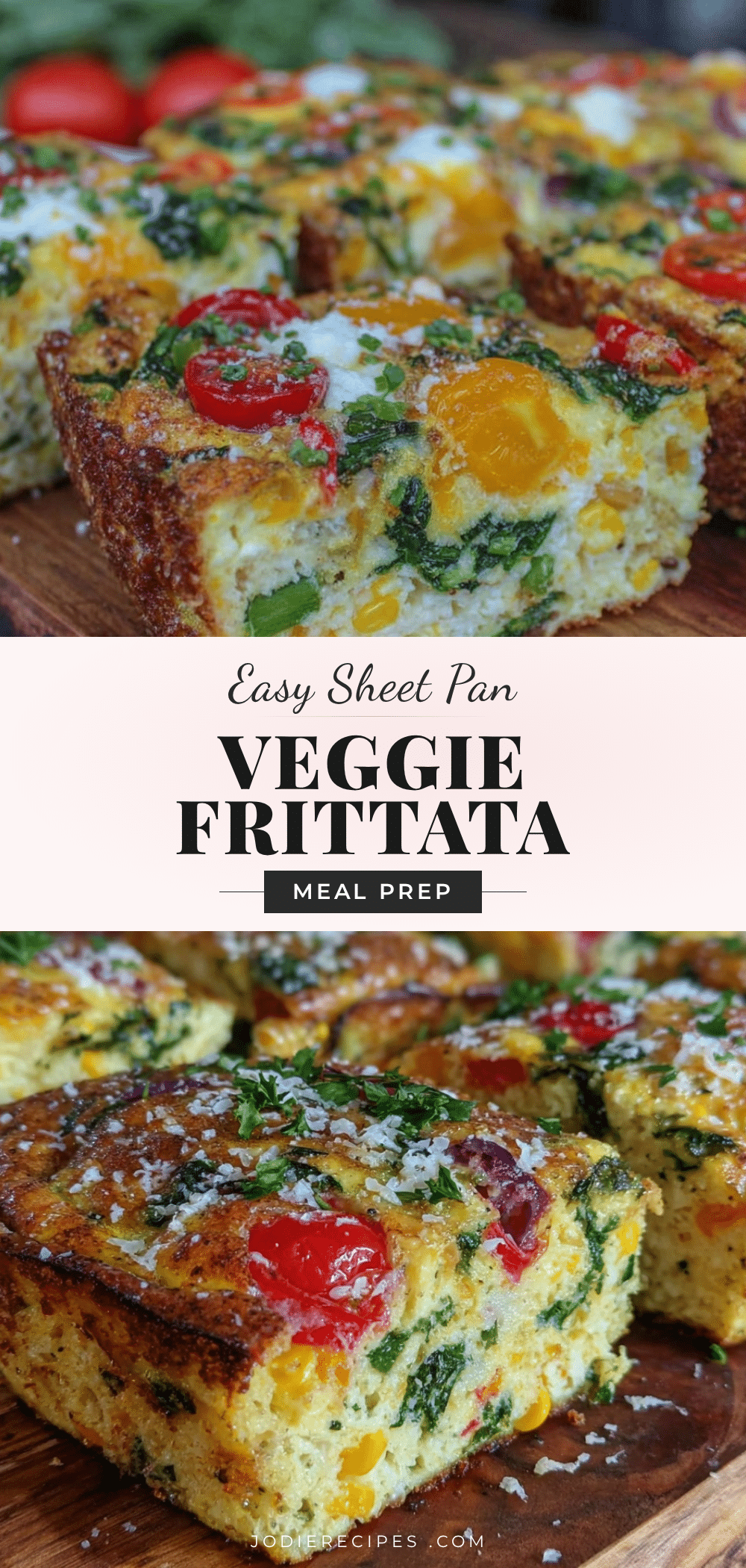 easy sheet pan veggie frittata recipe
