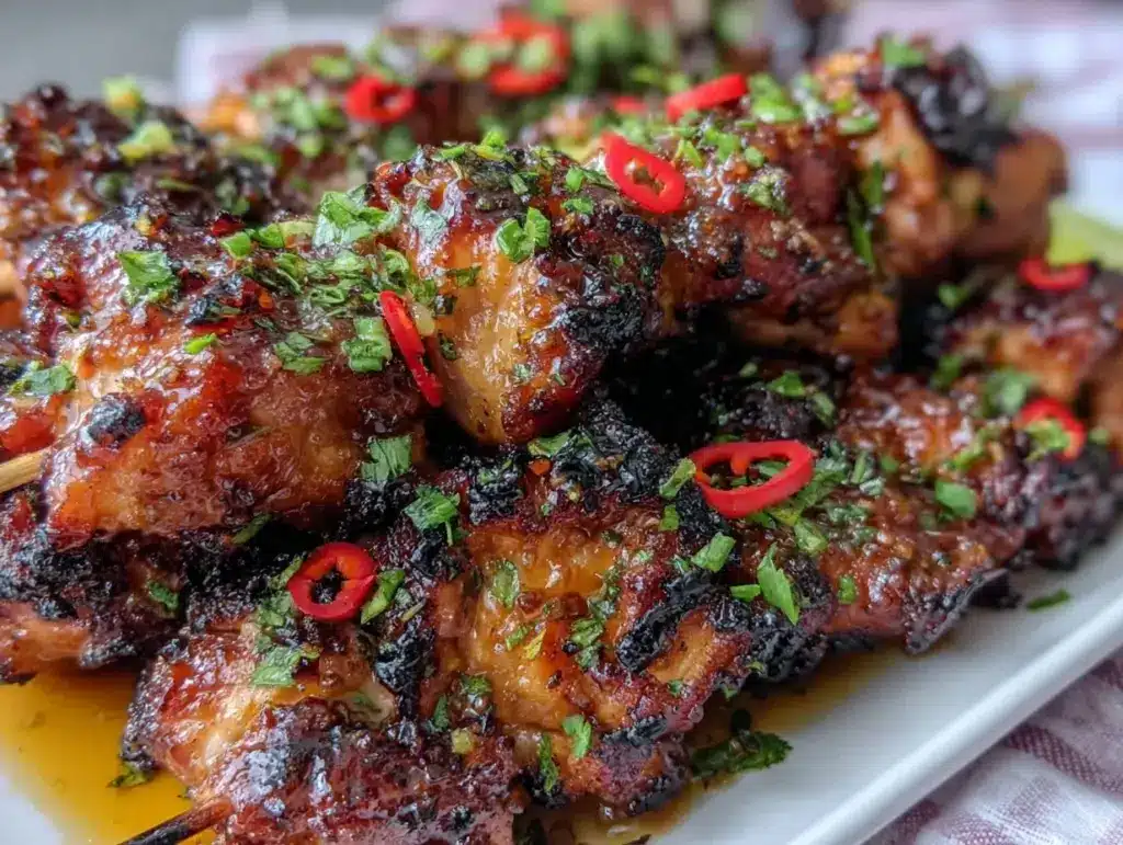 firecracker chicken skewers - featured image